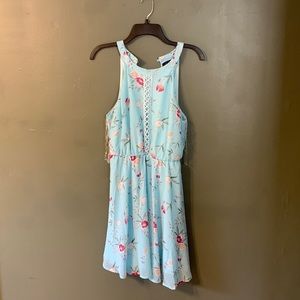 High neck floral dress
